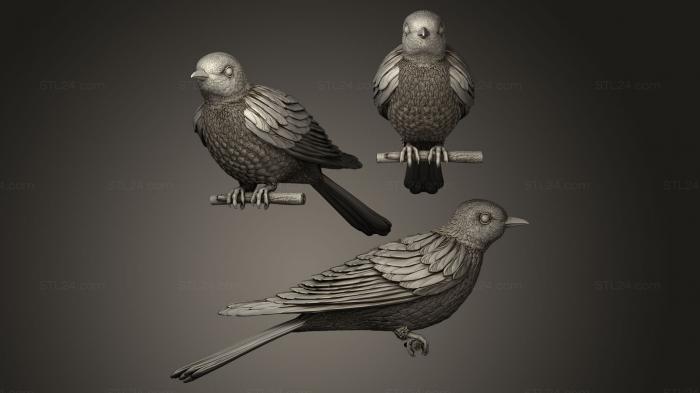 Bird figurines (Cuckoo, STKB_0015) 3D models for cnc